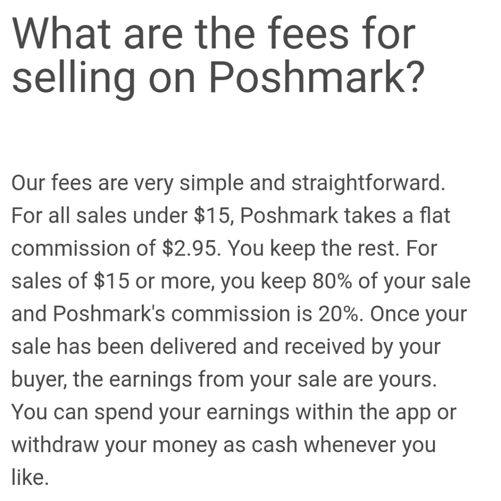 Poshmark Fees For Selling